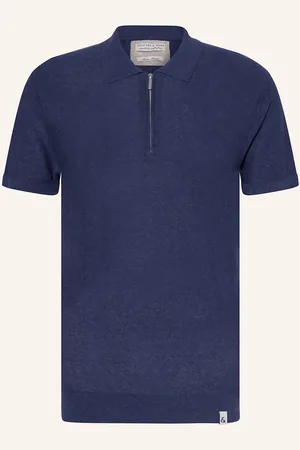 Colours & Sons Strick-Poloshirt blau