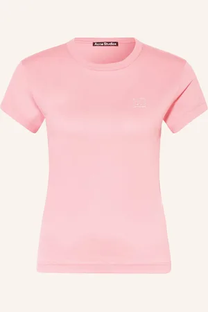 Acne Studios T-Shirt Mit Schmucksteinen rosa