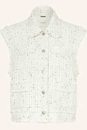 beaumont Tweed-Weste Robin Mit Pailletten weiss