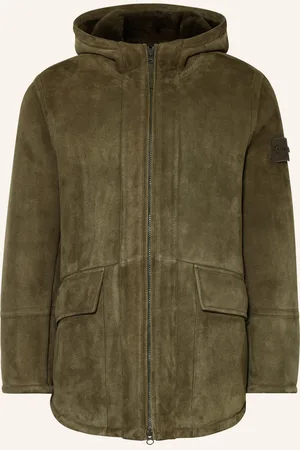 Stone Island Lederjacke Ghost gruen