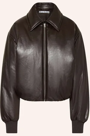 Acne Studios Jacke In Lederoptik braun