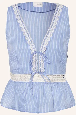 Claudie Pierlot Blusentop Mit Spitze blau