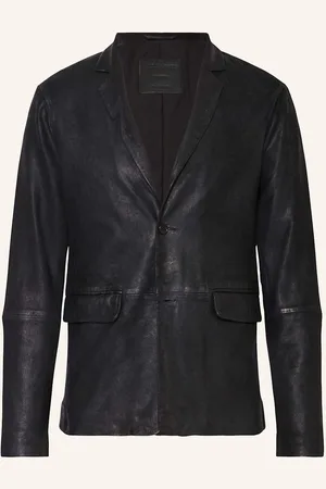 AllSaints Ledersakko Monet Regular Fit blau