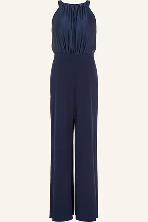 Swing Jumpsuit Im Materialmix blau