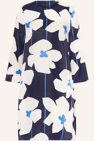 Oui Satinkleid Mit 3/4-Arm blau
