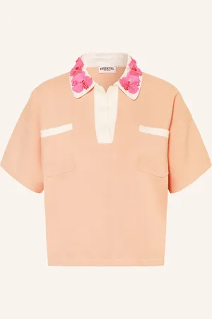 Essentiel Antwerp Strick-Poloshirt Hoiseau Mit Pailletten rosa