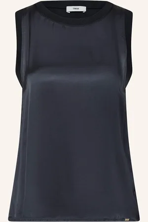 Cinque Top Civan Im Materialmix blau