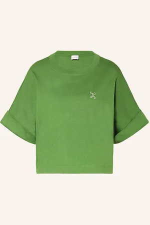 Closed Cropped-Shirt gruen