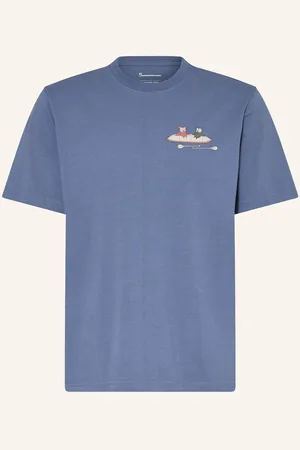 Knowledge Cotton Apparal T-Shirt blau