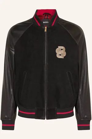 HUGO BOSS Lederblouson Menit schwarz