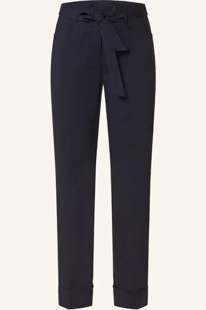 NVSCO Paperbag-Hose Teresa Mit Leinen blau
