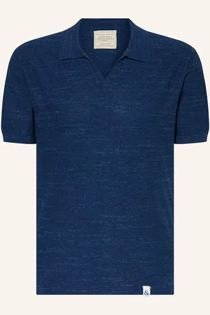 Colours & Sons Strick-Poloshirt blau