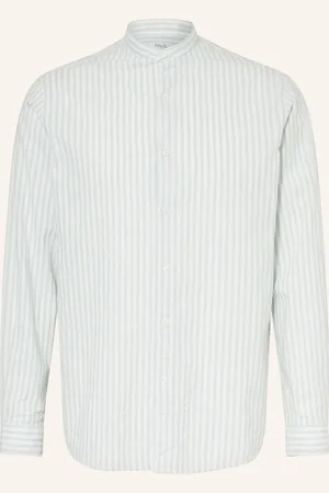 PAUL Hemd Comfort Fit Mit Stehkragen Und Leinen gruen