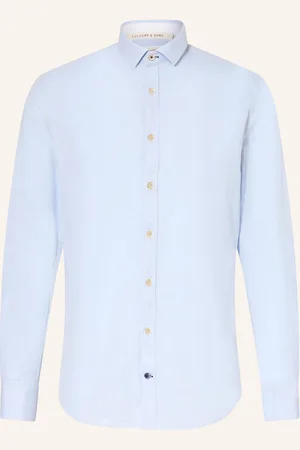 Colours & Sons Hemd Slim Fit Mit Leinen gruen