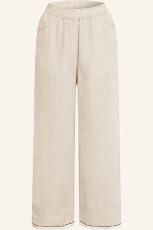 Brunello Cucinelli Leinen-Culotte Mit Schmuckperlen
