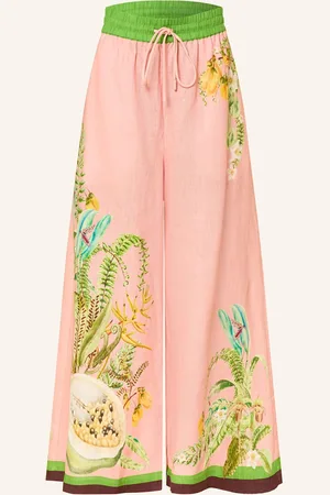 ALÉMAIS Alémais Marlenehose Aus Leinen pink