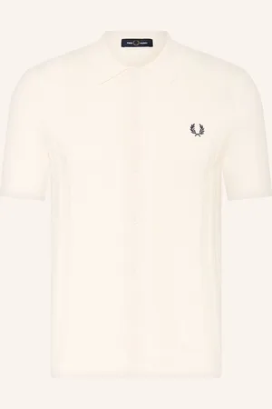 Fred Perry Strickhemd Regular Fit weiss