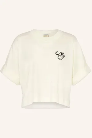 Closed Cropped-Shirt weiss