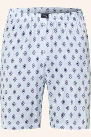 Mey Schlafshorts Serie Stripes With Tie Pattern blau