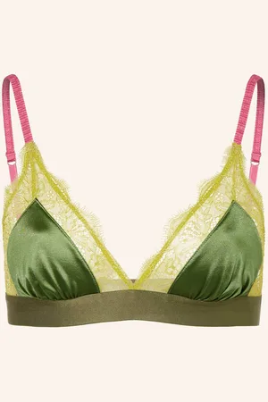 LOVE Stories Triangel-Bh Love Lace Aus Satin gruen