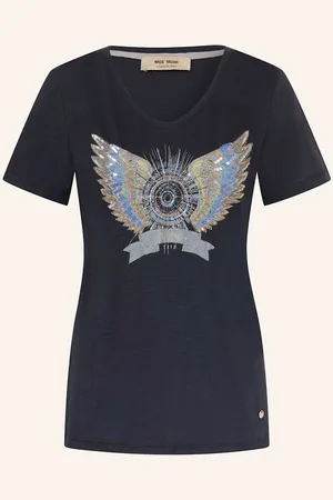 Mos Mosh T-Shirt Mmgethi Mit Pailletten blau
