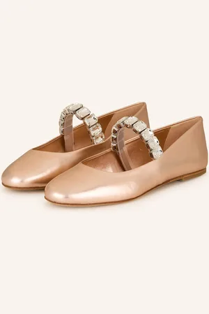 Casadei Ballerinas Mit Schmucksteinen beige