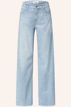 Cambio Straight Jeans Aimee Mit Schmucksteinen blau