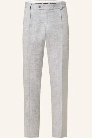 Club of Gents Anzugshose Cg Peter Slim Fit Mit Leinen blau