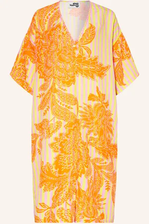 yippie hippie Kleid Mit Leinen orange