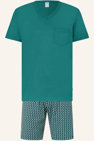 Calida Shorty-Schlafanzug Relax Imprint gruen