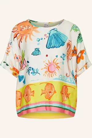 Emily van den Bergh Blusenshirt Aus Satin weiss