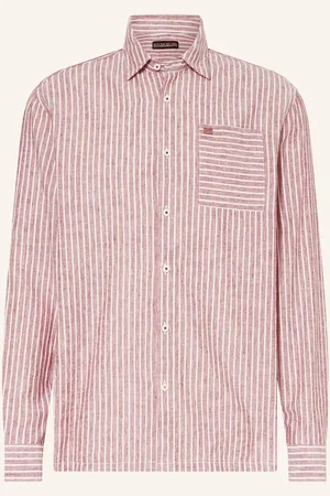 Napapijri Hemd Brolio Comfort Fit Mit Leinen rot