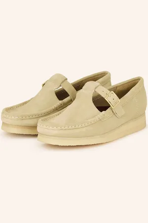 Clarks Mokassins Wallabee T Bar beige