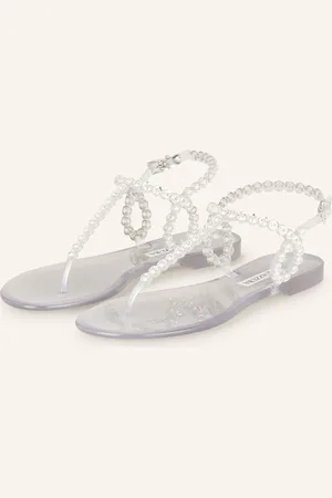 Aquazzura Zehentrenner Almost Bare Crystal Jelly Mit Schmucksteinen weiss