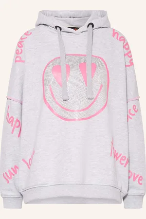 miss goodlife Hoodie Mit Schmucksteinen grau
