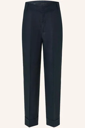 Max Mara 7/8-Hose Anselmo Aus Leinen blau