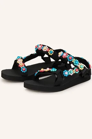 Arizona Love Sandalen Trekky Mit Schmuckperlen schwarz