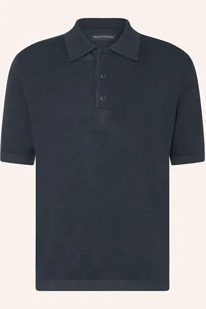 Marc O’ Polo Strick-Poloshirt Regular Fit blau