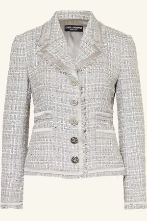Dolce & Gabbana Bouclé-Blazer Mit Glitzergarn grau