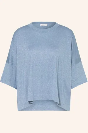 Brunello Cucinelli Strickshirt Mit Cashmere Und Glitzergarn weiss