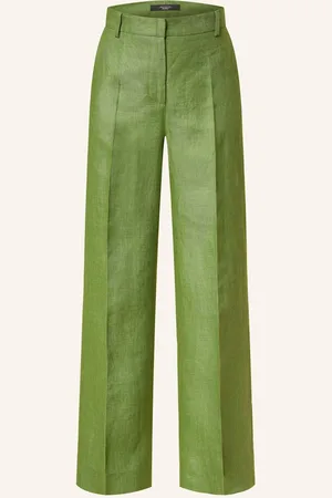Max Mara Marlenehose Malizia Aus Leinen gruen