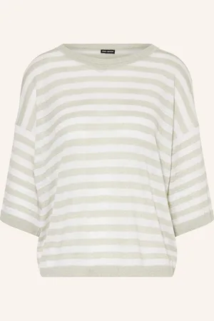 Iris von Arnim Strickshirt Venera Mit Leinen weiss