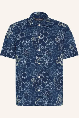 Marc O’ Polo Kurzarm-Hemd Regular Fit Aus Leinen blau