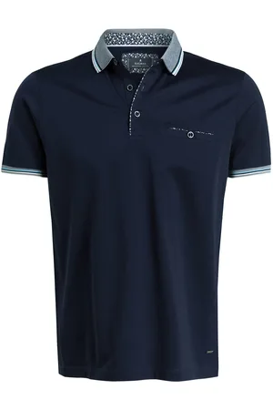 Ragman Jersey-Poloshirt blau