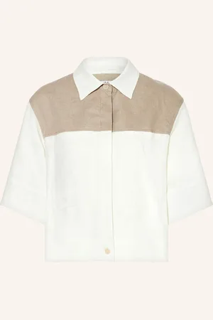 Max Mara Leinen-Overjacket Radioso weiss