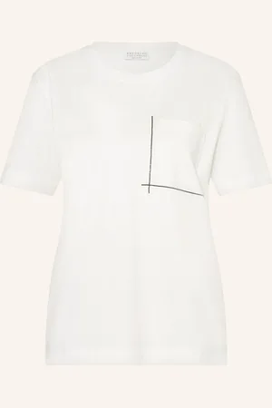 Brunello Cucinelli T-Shirt Mit Schmucksteinen weiss