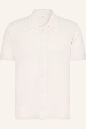 PAUL Strickhemd Comfort Fit Aus Leinen weiss