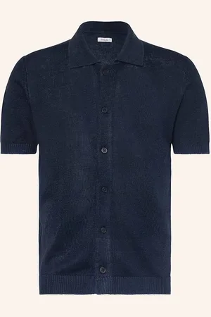 PAUL Strickhemd Comfort Fit Aus Leinen blau