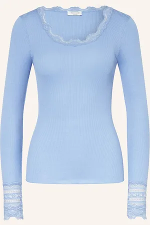 Rosemunde Longsleeve Aus Seide blau