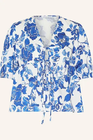 Mrs & HUGS Cropped-Bluse blau